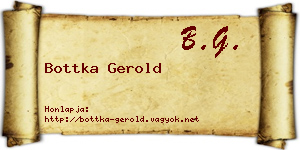 Bottka Gerold névjegykártya